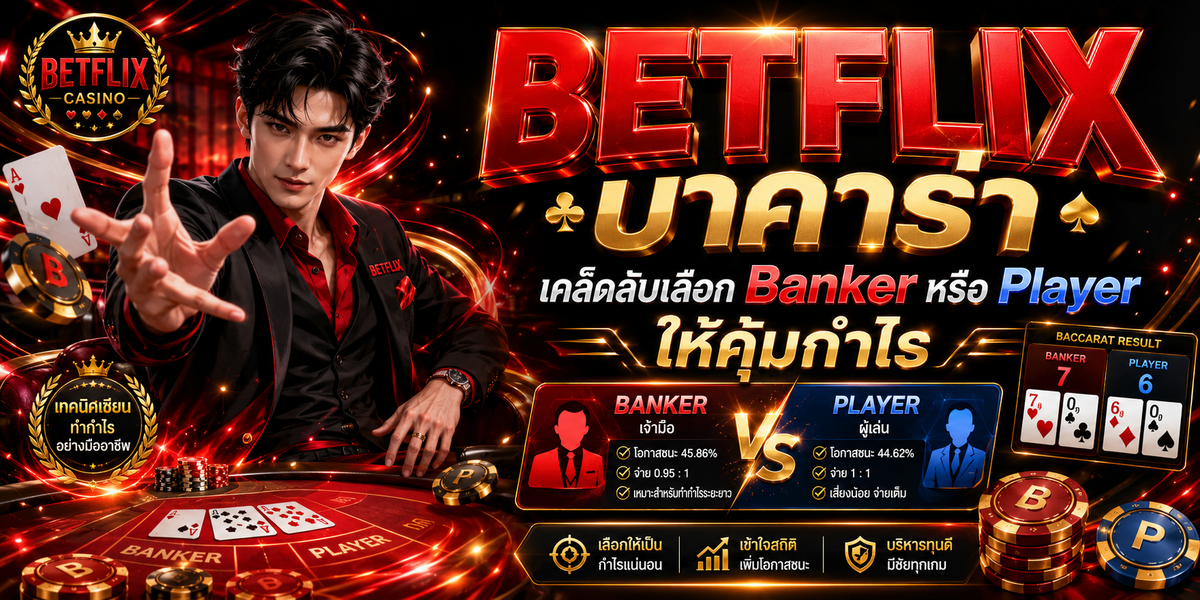 BETFLIX บาคาร่า เคล็ดลับเลือก Banker หรือ Player ให้คุ้มกำไร