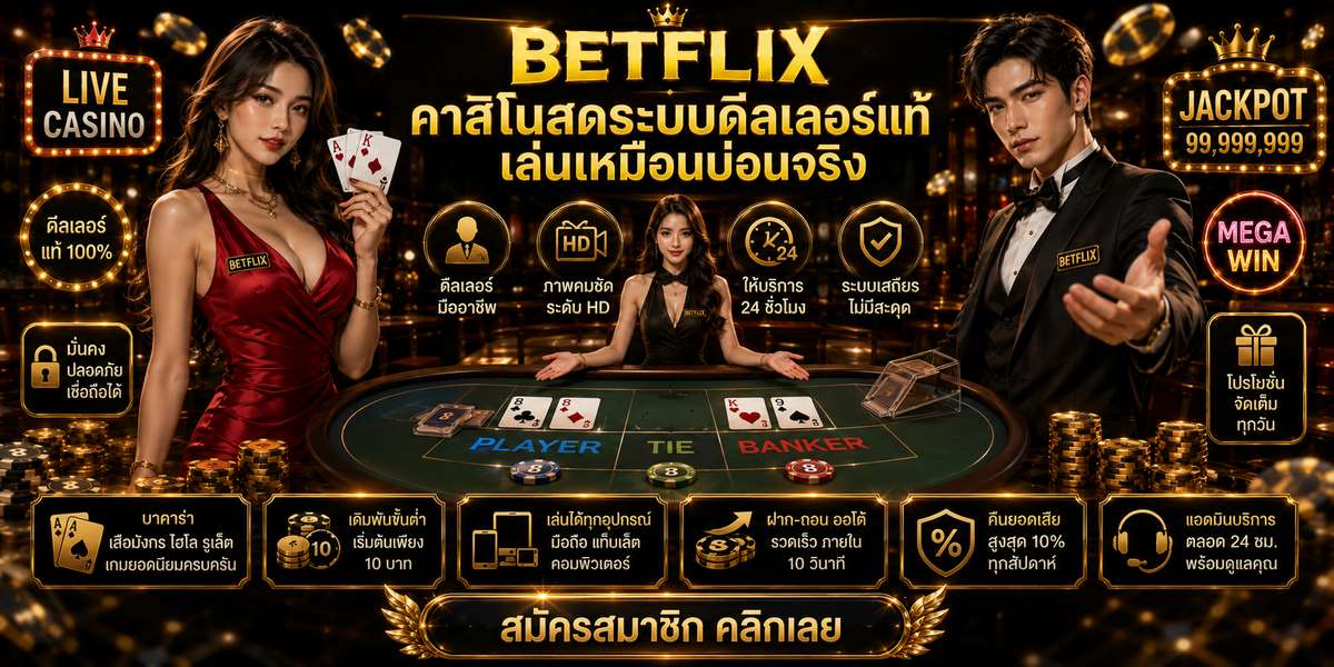 BETFLIX คาสิโนสดระบบดีลเลอร์แท้ เล่นเหมือนบ่อนจริง